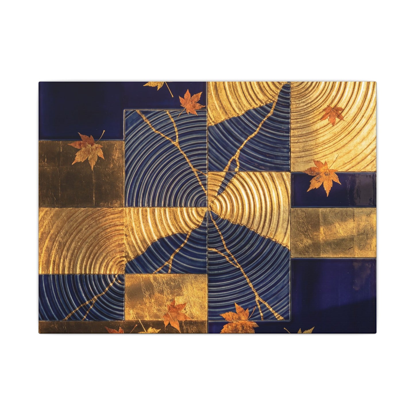 Autumn Water Ripple Crackle Gold Canvas Art | Artful Decor Art Print