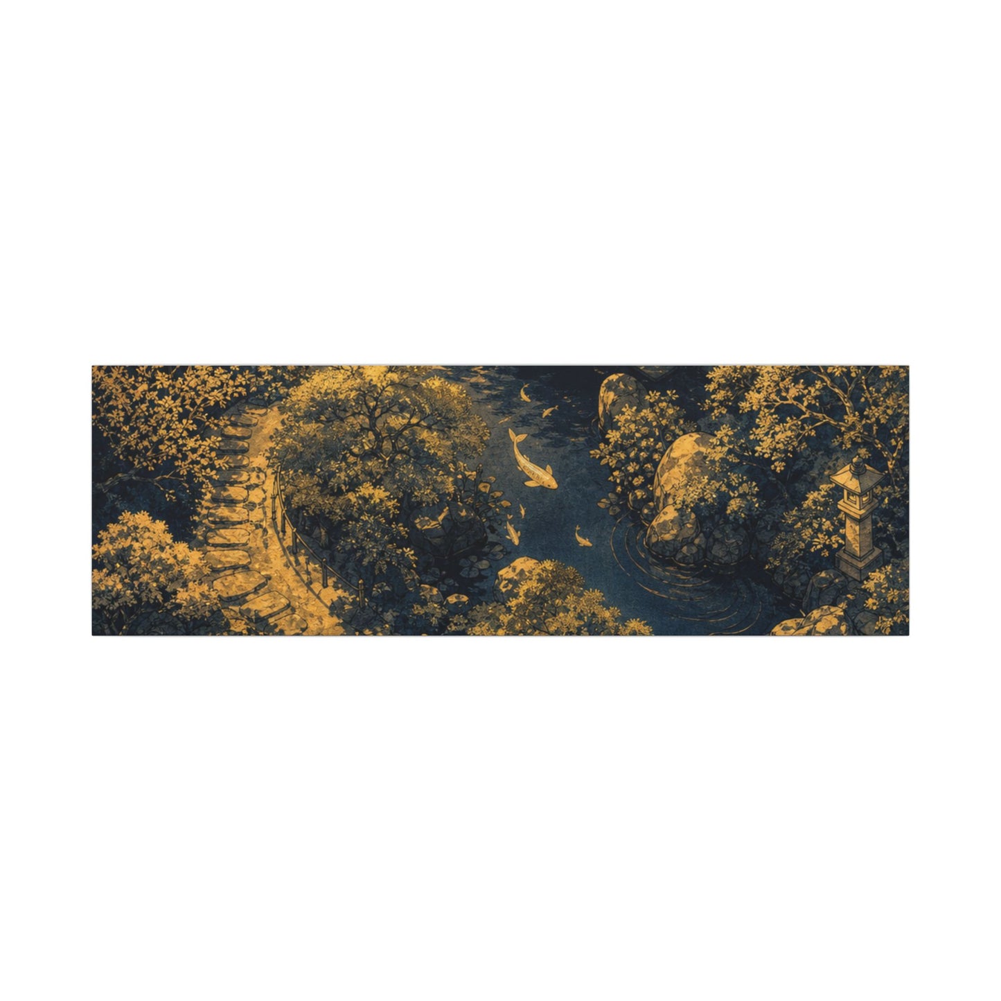 Contemplative Moonlit Garden Canvas Art - Ukiyo E Inspired Zen