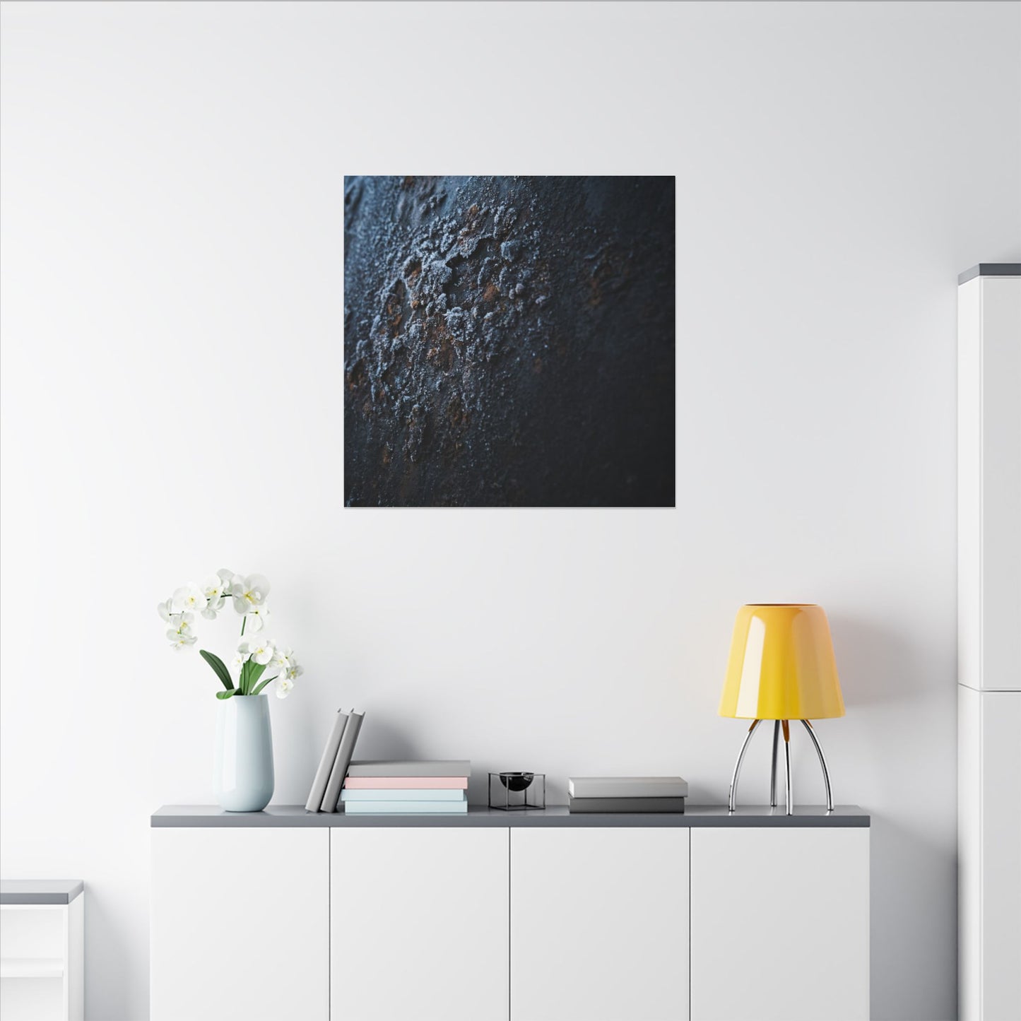 Rust Patina Canvas Art | Winter Dark Japandi Shadow Zen Art