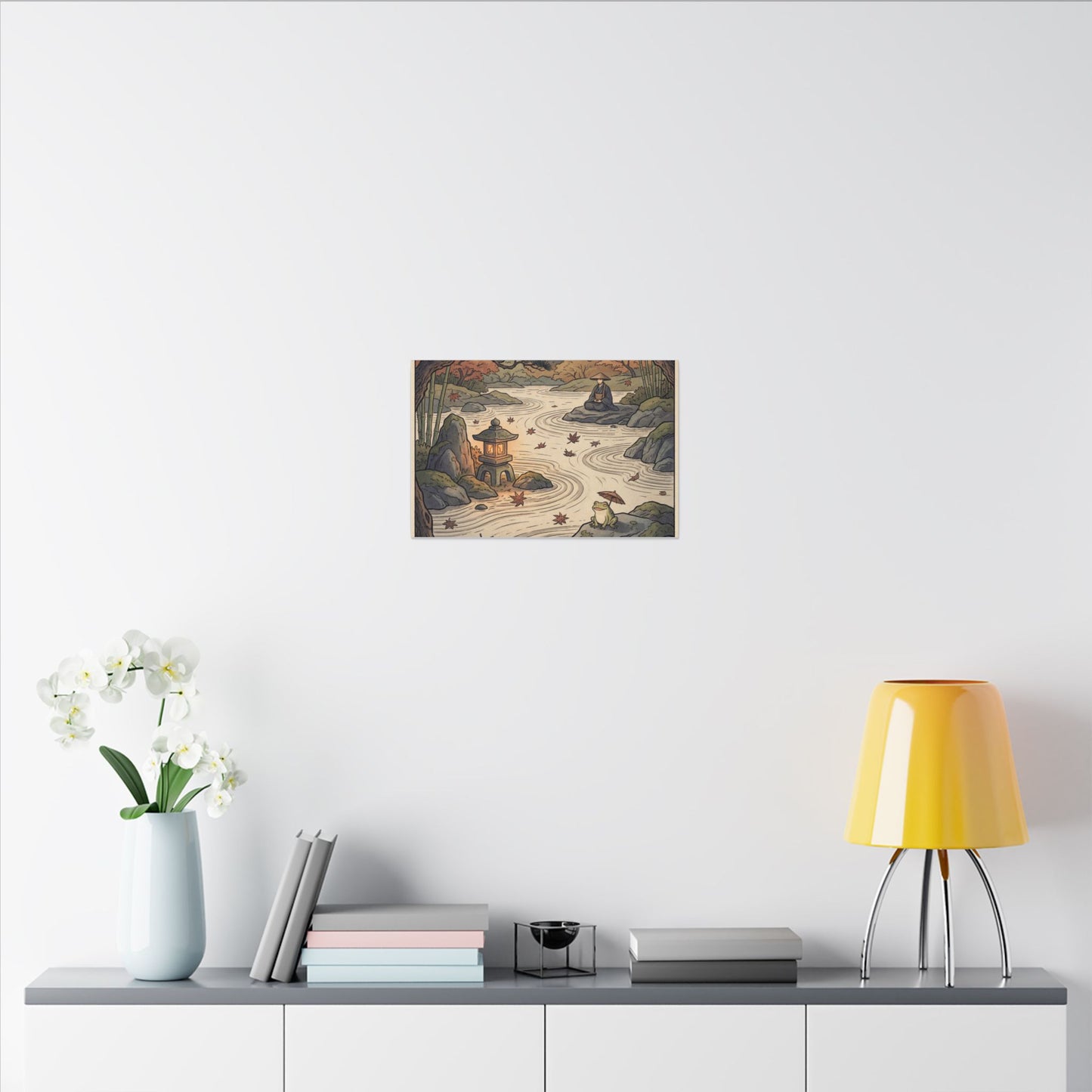Rock Garden Autumn Canvas Art | Zen Serene Design