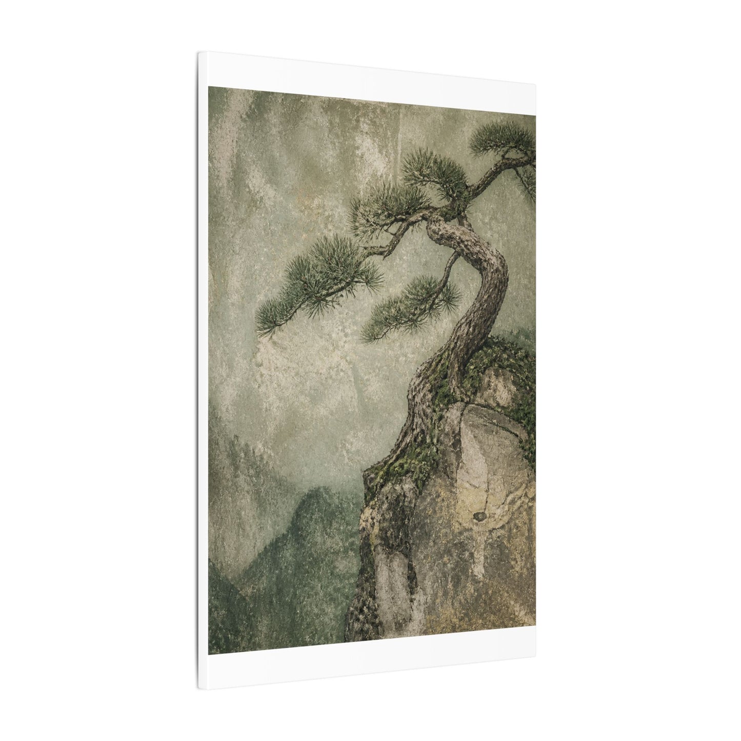 Fukinsei Pine Tree Canvas Art - Japandi Texture