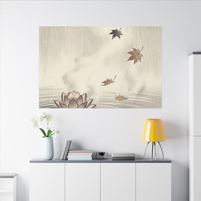 Lotus Flower Canvas Art | Autumn Zen Ukiyo E Inspired Art