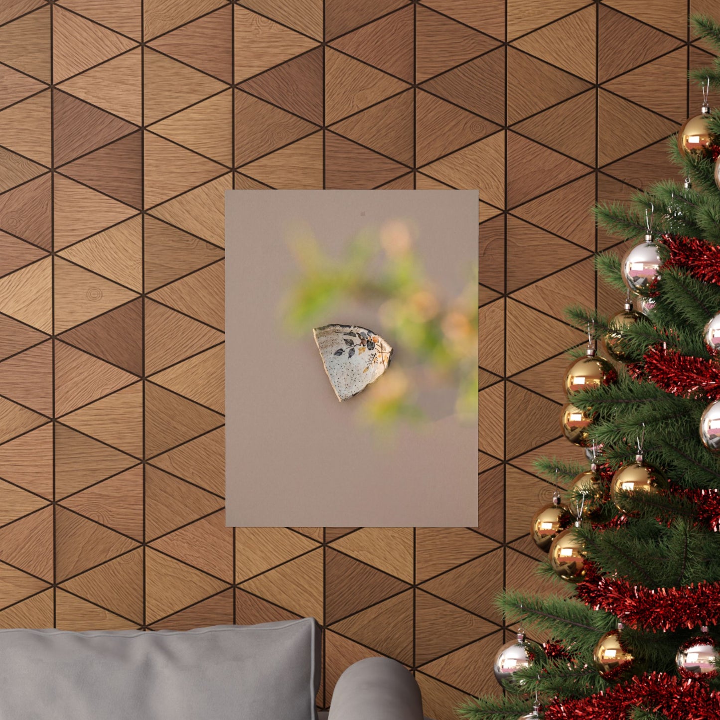 Ma Ceramic Bowl Wall Art Print - Japandi Japanese Pattern