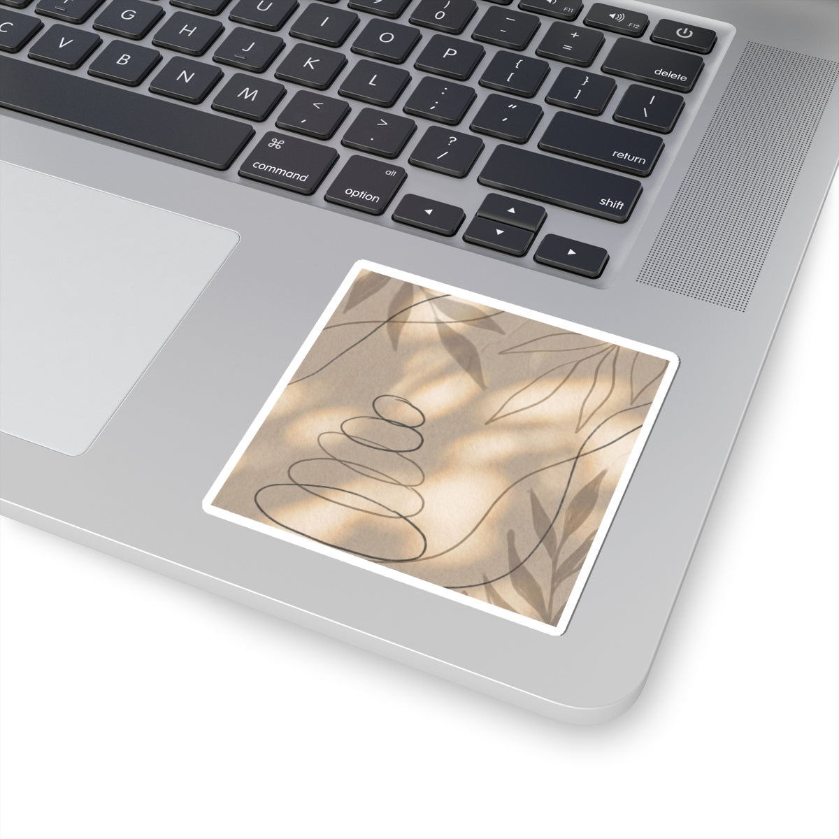 Kanso River Stones Sticker - Japandi Minimal Line Art Print