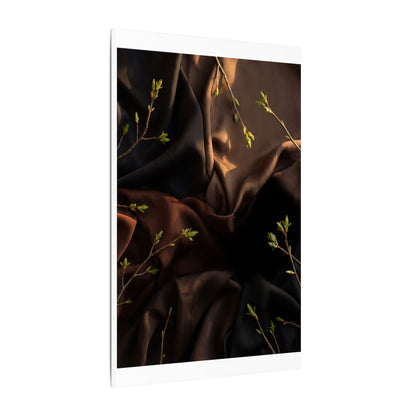 Dark Japandi Silk Drape in Golden Hour | Moody Minimal Canvas Art