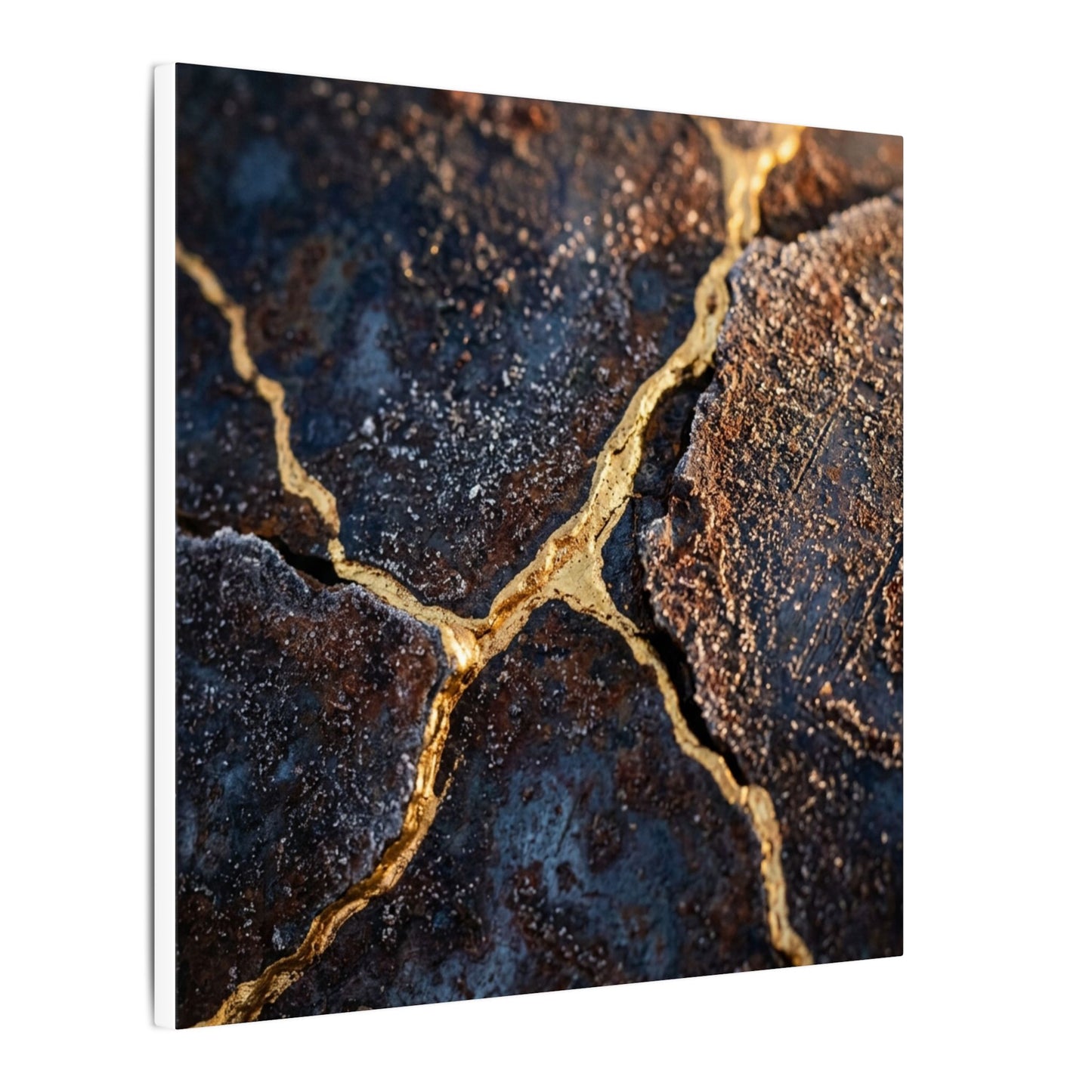 Winter Rust Patina Gold Vein Canvas Art | Resilient Decor