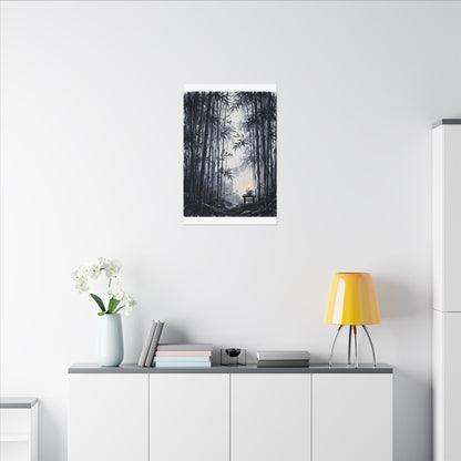 Tranquil Bamboo Grove Canvas Art - Sumi E Zen