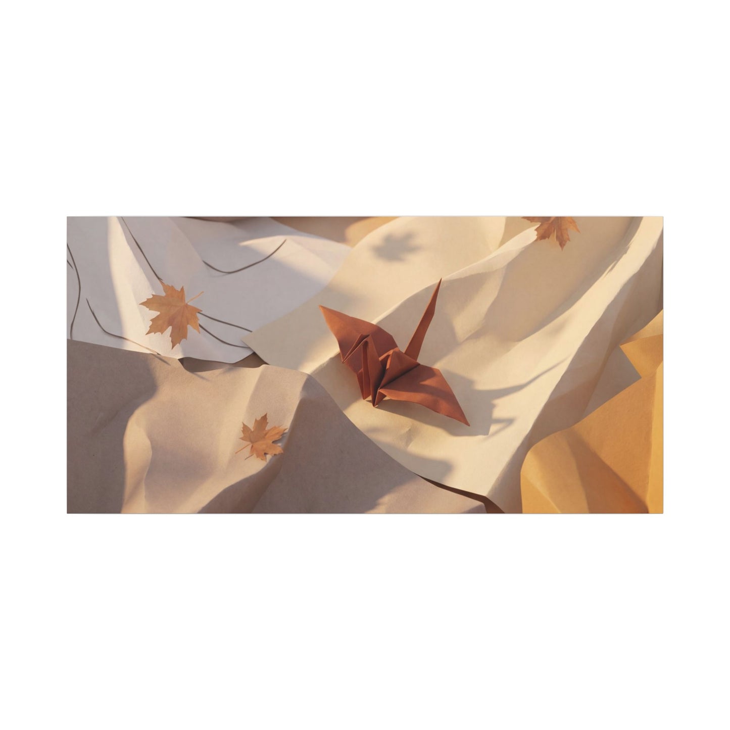 Autumn Paper Fold Minimal Line Canvas Art | Cozy Decor