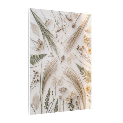 Elegant Dried Flowers Canvas Art - Japanese Pattern Japandi