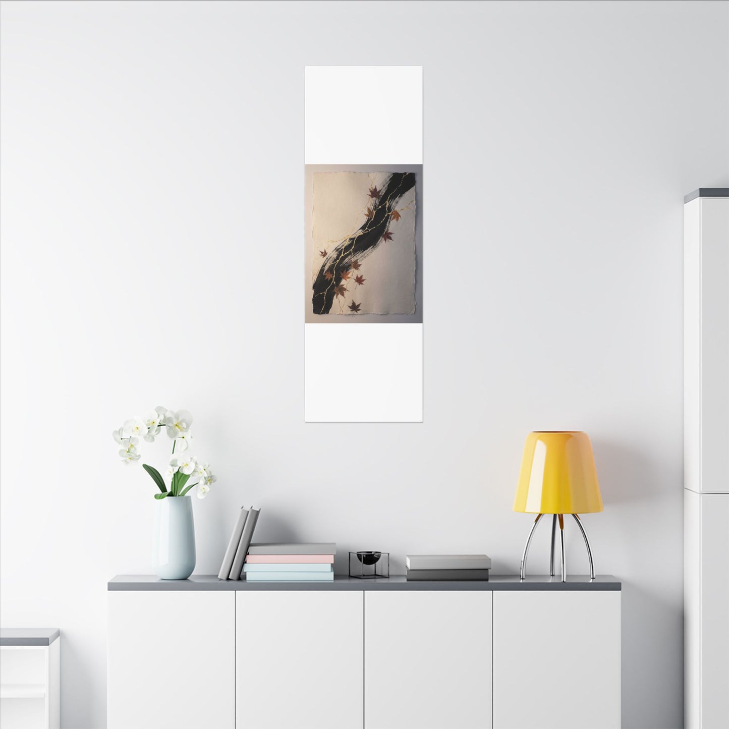 Dawn Ink Brushstroke Canvas Art - Kintsugi Ma