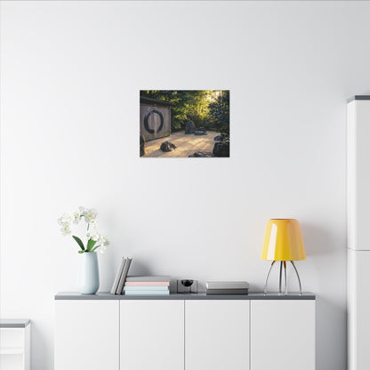 Rock Garden Enso Canvas Art | Tranquil Zen Art