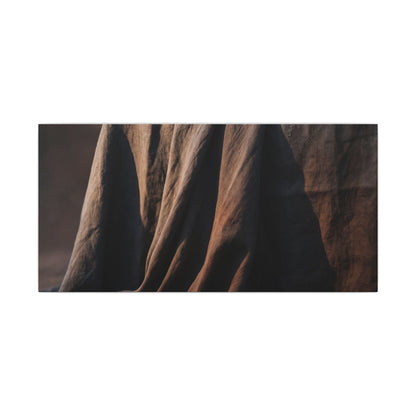 Silk Drape Canvas Art | Winter Dark Japandi Shadow Zen Art