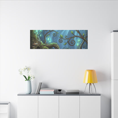 Spring Tea Ceremony Forest Whimsy Canvas Art | Cozy Decor