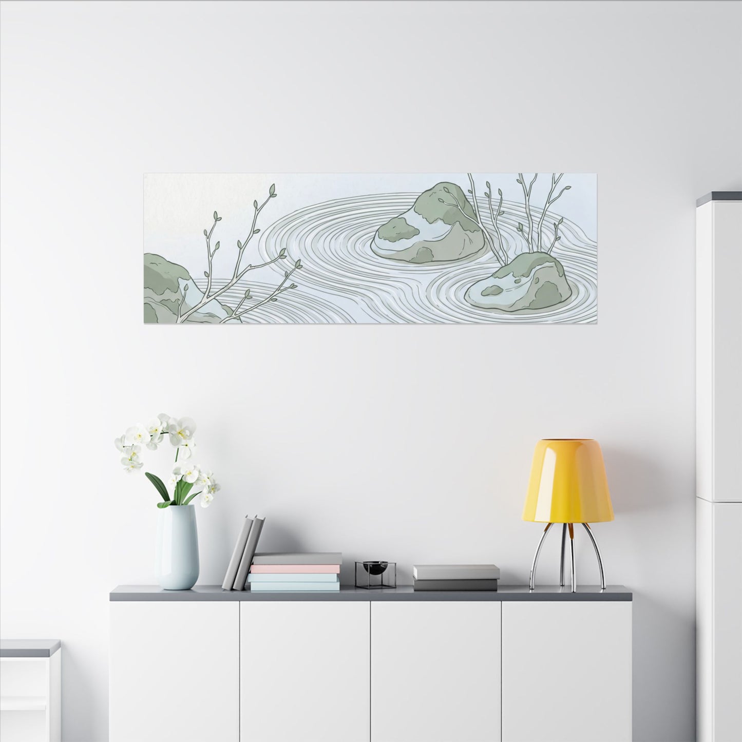 Moonlight Rock Garden Canvas Art - Japandi Ma