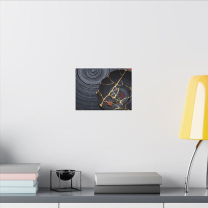 Philosophical Water Ripple Canvas Art - Gold Repair Kintsugi