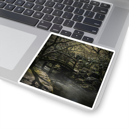 Wooden Bridge Shadow Zen Sticker | Bold Dark Japandi Art