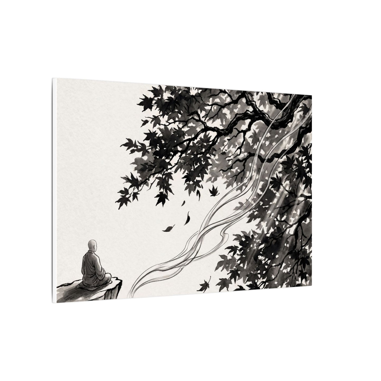 Serene Incense Smoke Canvas Art - Ukiyo E Inspired Zen