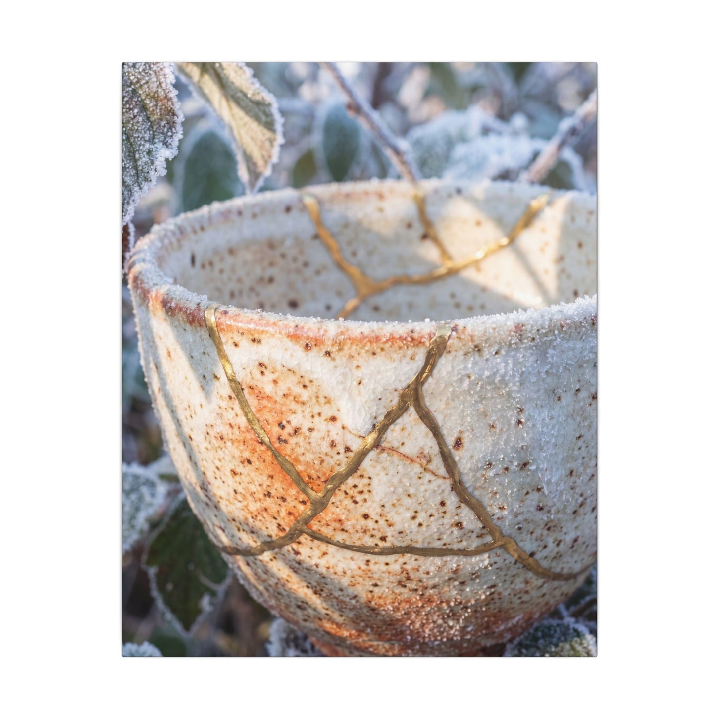 Resilient Ceramic Bowl Canvas Art - Gold Vein Kintsugi