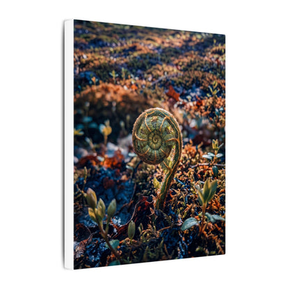 Kintsugi Fern Unfurling in Dappled | Gold Vein Canvas Art