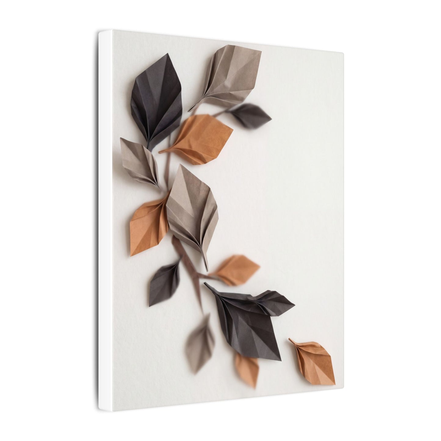 Paper Fold Autumn Canvas Art | Japandi Earthy Design