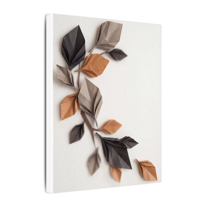 Paper Fold Autumn Canvas Art | Japandi Earthy Design
