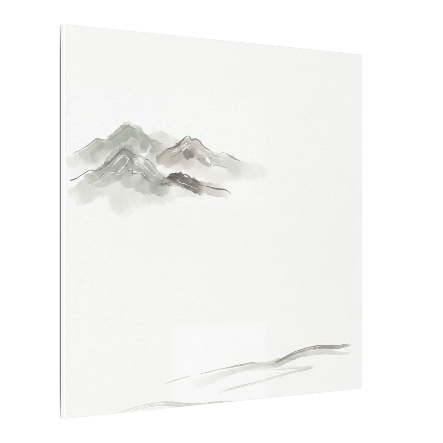 Winter Mountain Mist Minimal Line Canvas Art | Elegant Decor