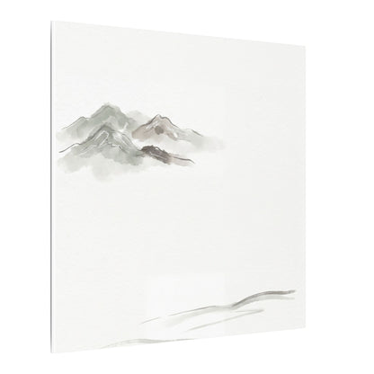 Winter Mountain Mist Minimal Line Canvas Art | Elegant Decor