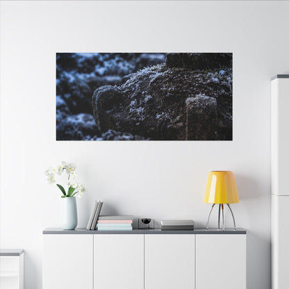 Moody Stone Lantern Canvas Art - Shadow Zen Dark Japandi