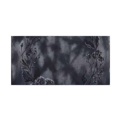 Dried Flowers Canvas Art | Winter Dark Japandi Shadow Zen Art