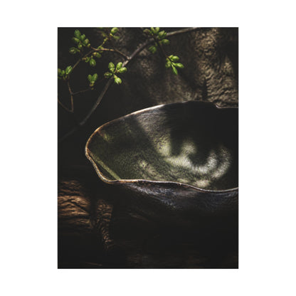 Sophisticated Ceramic Bowl Canvas Art - Dark Texture Dark Japandi