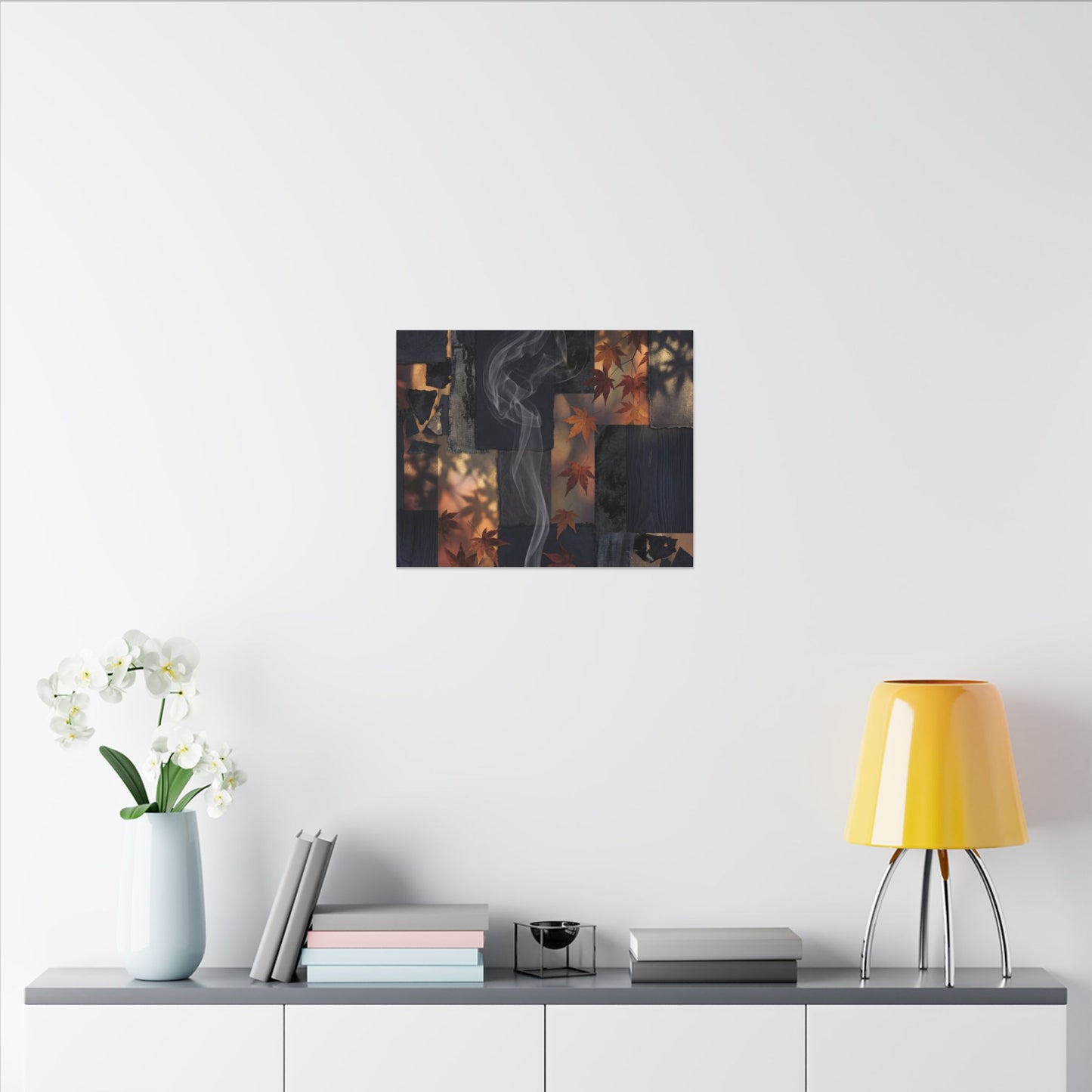 Autumn Incense Smoke Dark Texture Canvas Art | Sophisticated Decor