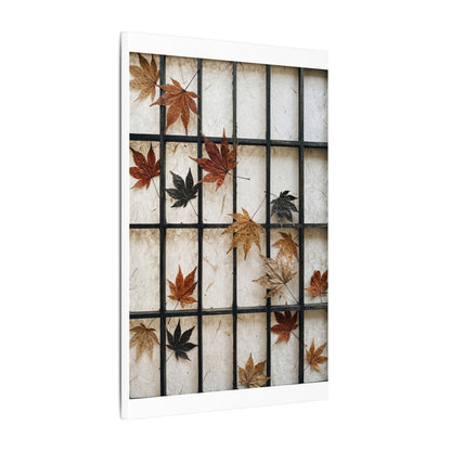 Japandi Shoji Screen in Overcast | Texture Canvas Art