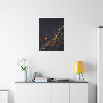 Cracked Earth Canvas Art | Autumn Dark Japandi Dark Texture Art