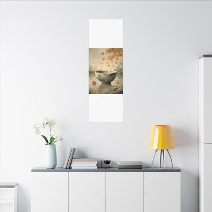 Autumn Ceramic Bowl Watercolor Canvas Art | Cozy Decor