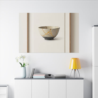 Kintsugi Charcoal Canvas Art