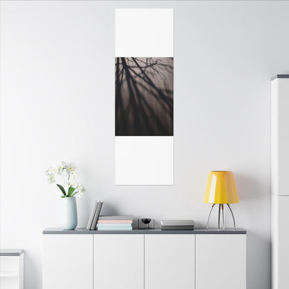 Dark Japandi Shadow Play in Dawn | Moody Minimal Canvas Art