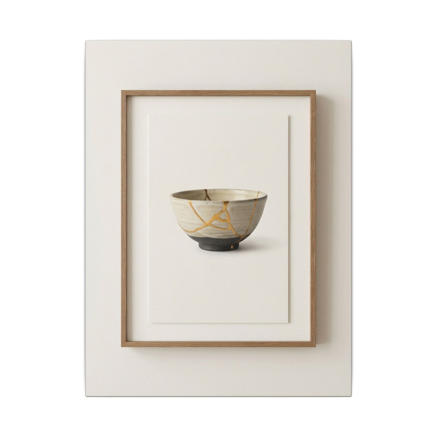 Kintsugi Charcoal Canvas Art