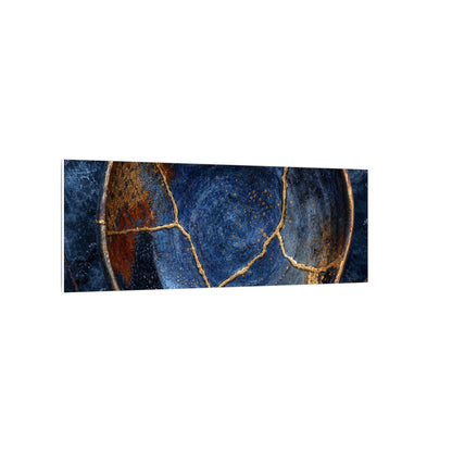 Kintsugi Ceramic Bowl in Moonlight | Crackle Gold Canvas Art