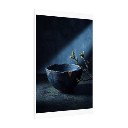 Sophisticated Ceramic Bowl Canvas Art - Shadow Zen Dark Japandi
