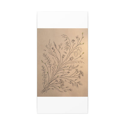 Dried Flowers Canvas Art | Spring Japandi Minimal Line Art