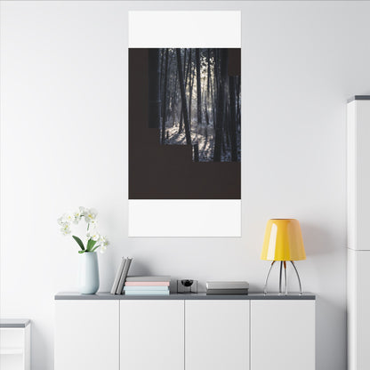 Bamboo Grove Canvas Art | Winter Dark Japandi Moody Minimal Art