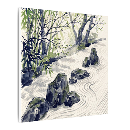 Dappled Rock Garden Canvas Art - Zen Mono No Aware