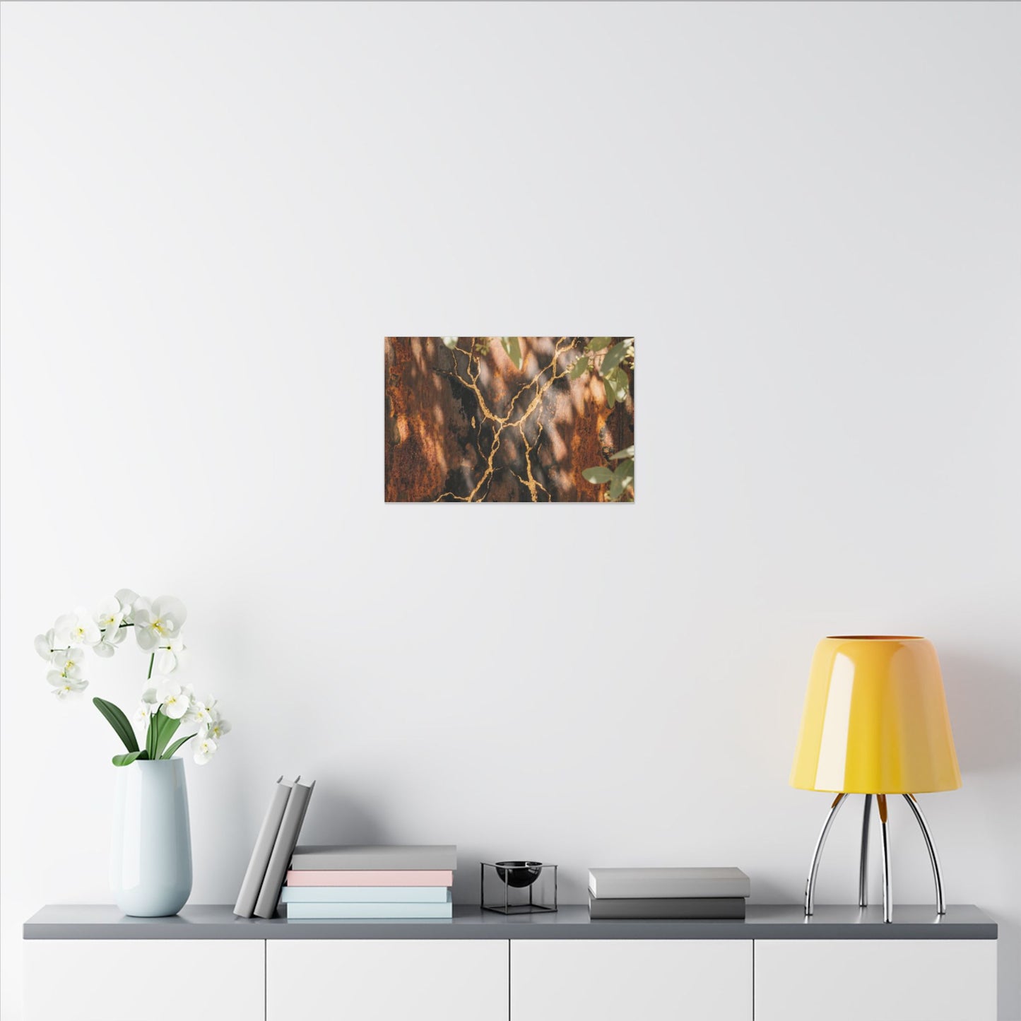 Kanso Rust Patina Canvas Art - Kintsugi Gold Vein