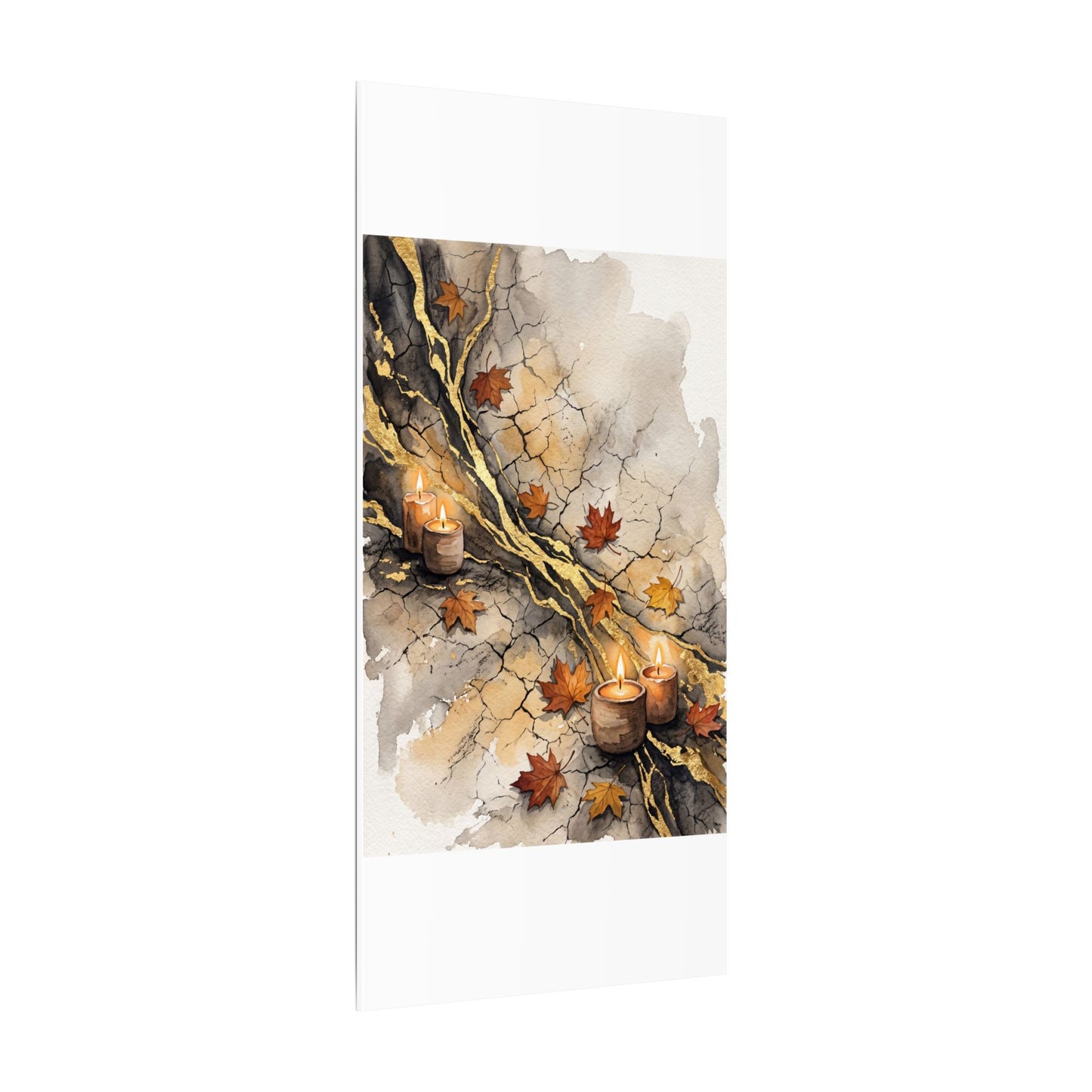 Cracked Earth Autumn Canvas Art | Japandi Warm Design