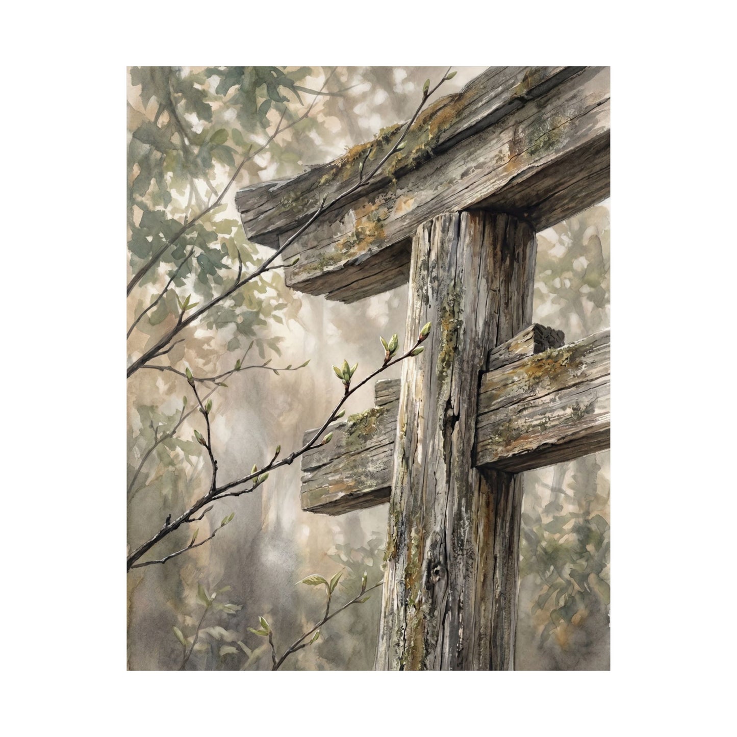 Torii Gate Spring Wall Art Print | Japandi Neutral Design
