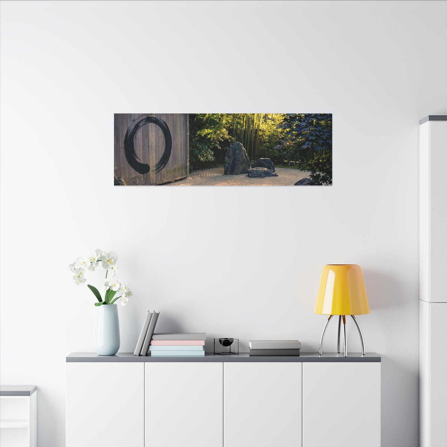 Rock Garden Enso Canvas Art | Tranquil Zen Art