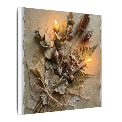 Dried Flowers Texture Canvas Art | Warm Japandi Art