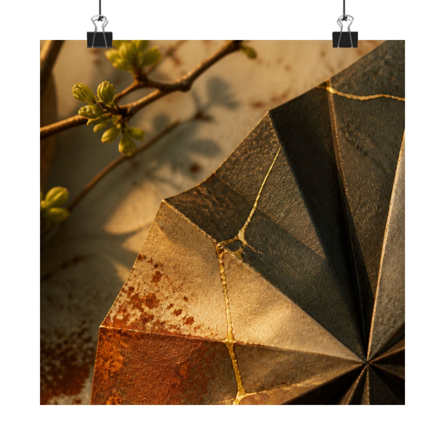Artful Paper Fold Wall Art Print - Broken Beauty Kintsugi