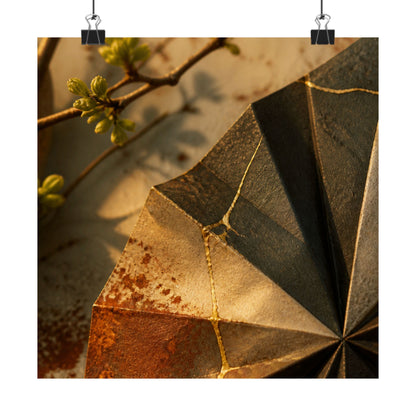Artful Paper Fold Wall Art Print - Broken Beauty Kintsugi