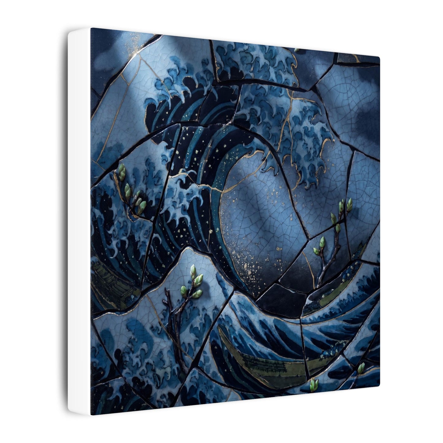 Ocean Wave Spring Canvas Art | Kintsugi Artful Design